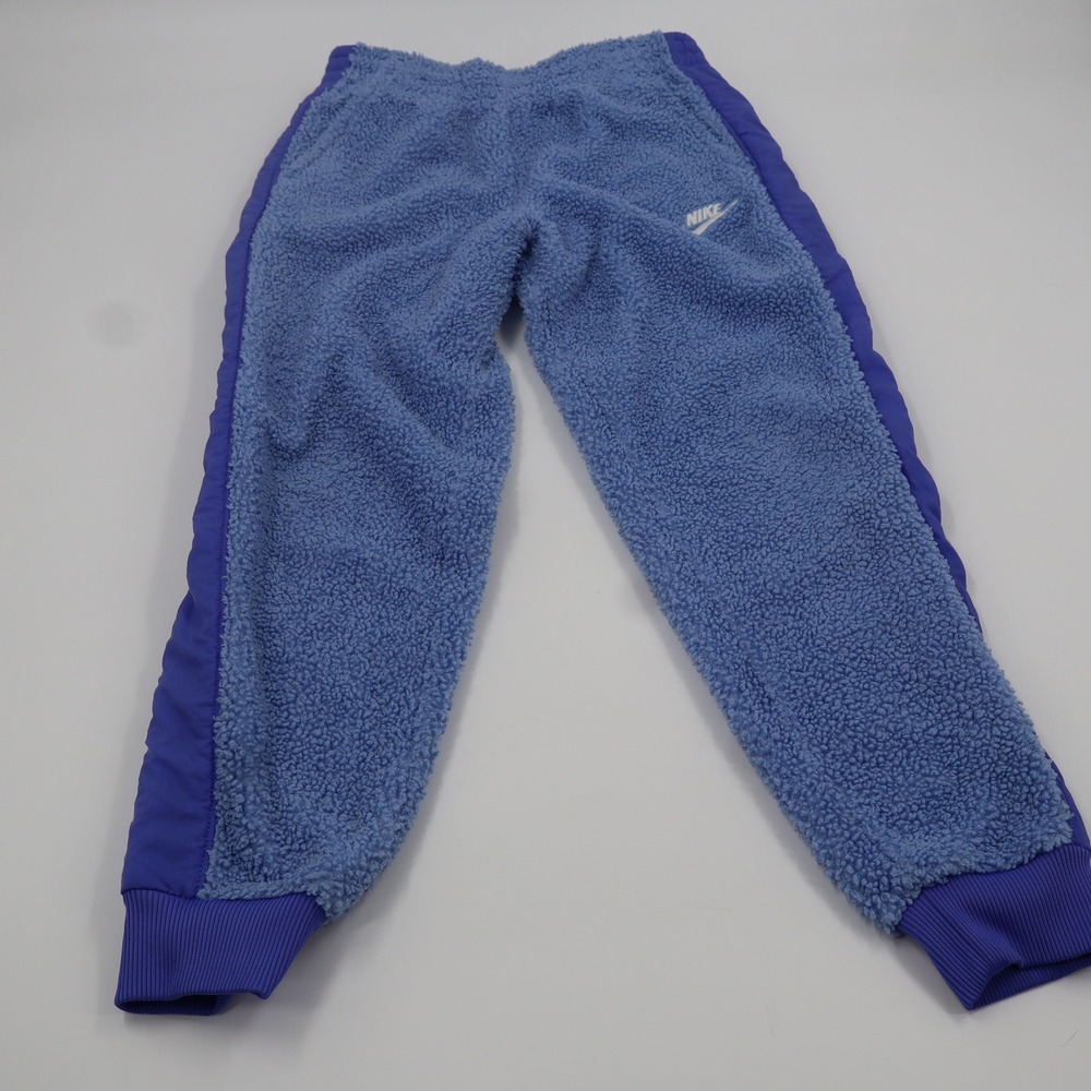 Nike Sherpa Fleece Joggers Womens Medium Blue High Pile Tapered Sweatpants - Picture 8 of 13